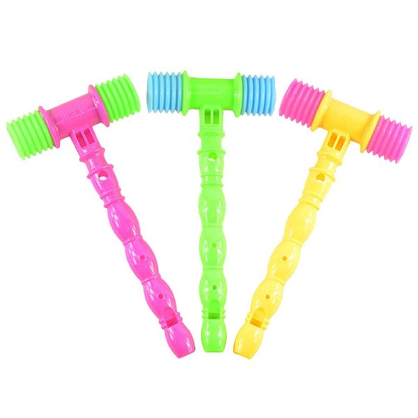 Toyvian 12 Pcs Squeaky Squeaking Hammer Pounding Toy Plastic Whistle Sound Toy for Boys and Girls Clown Carnival Circus Birthday Party Favors Random Color