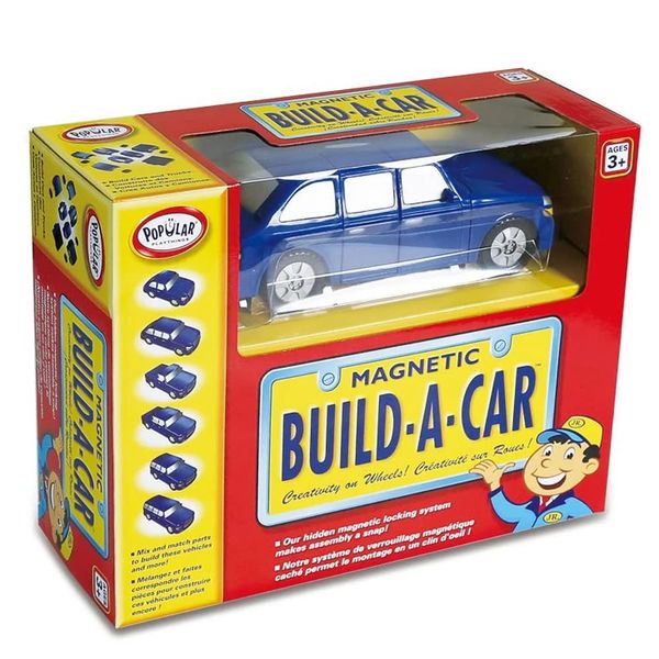 Magnetic Build-a-Car Toy Play Set, 11 Pieces