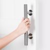 WOLFBIRD 24CM Sliding Barn Door Handle Stainless Steel Pull and Flush Set Two-Sided Silver