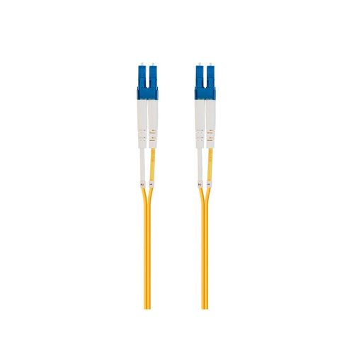 Monoprice Fiber Optic Cable - 1 Meter - Yellow | LC/UPC-LC/UPC, G657A1, Single Mode, Duplex, 2mm, PVC