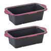 Trudeau Structure Silicone PRO 8.5x4.5-Inch Loaf Pan (Gray & Fuchsia) Twin Pack