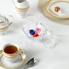 Lorren Home Trends Crystal Glass Candy Dish with Lid, Hexagonal Shape, Clear