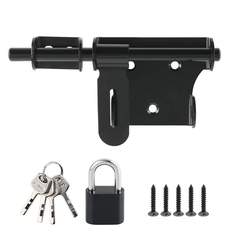 SAYAYO Gate Latch Bolt Lock with Padlock & 4 Keys Gate Locks for Wooden ...