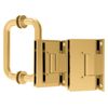 CRL GENS3BR Polished Brass Geneva Shower Pull and Hinge Set