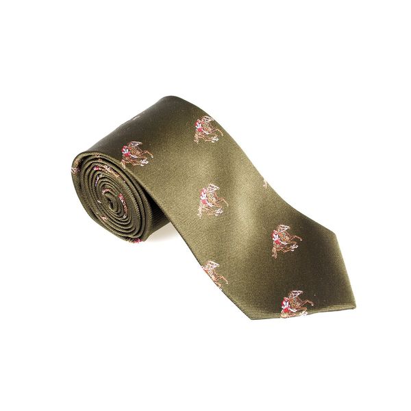 Soprano Green Horse Racing Woven Silk Tie