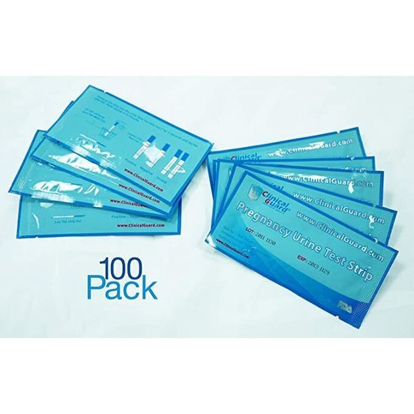 ClinicalGuard Pack of 100 Individually Sealed Early Pregnancy Test Strips