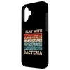 iPhone 16 I Play With Bacteria Retro Love Microbiologist Smartphone Case