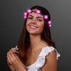 Light Up Pink Rosebud Flower Crown Headband with LED Lights