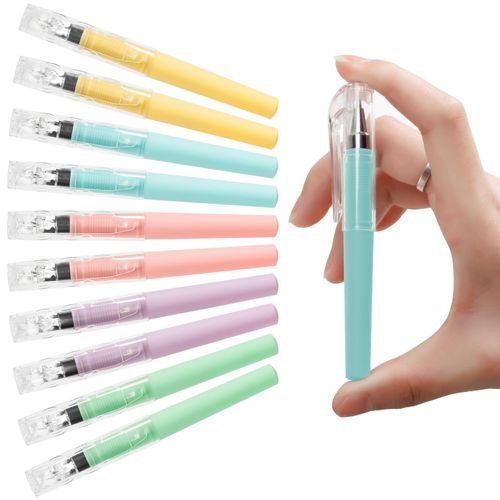 NIRMIRO 10 Pcs Mini Gel Pens Bulk, 4.16 Inch Short Small Pens with 0.5mm Point, Black Ink Smooth Writing Pocket Pens, Quick Dry, Macaron Color, School Office Supplies for Women