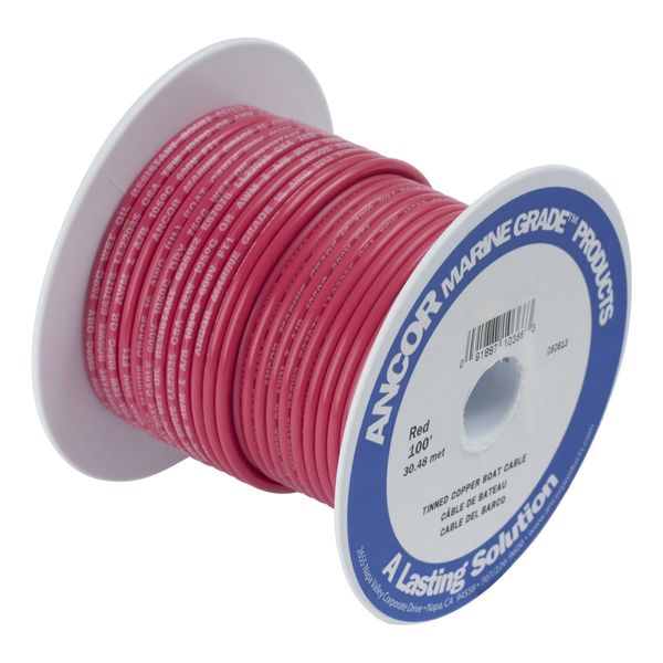 Ancor 102810 Tinned Copper Wire, 16 AWG (1mm2), Red - 100ft