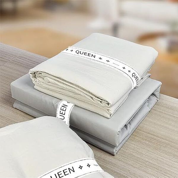 Adjustable Bed Sheet Organizer and linen closet organizers and storage | Queen