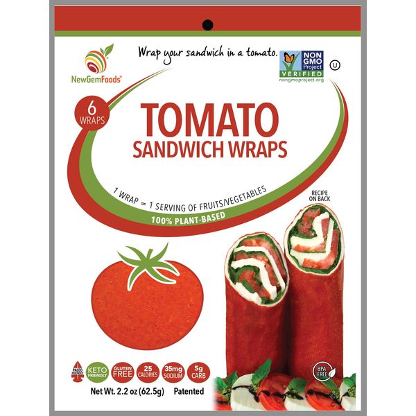 NewGem Sandwich Wrap - Tomato 6 Wraps