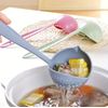 2 In 1 Kitchen Ladle Soup Pan Spoon with Filter Strainer (Green)