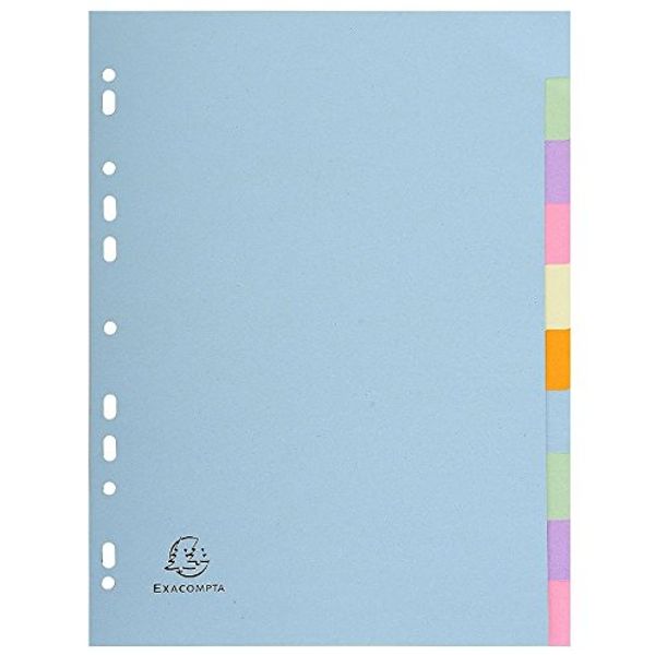 Exacompta Forever 1612E A4 12 Part Plain Dividers - Multi-Coloured (3)