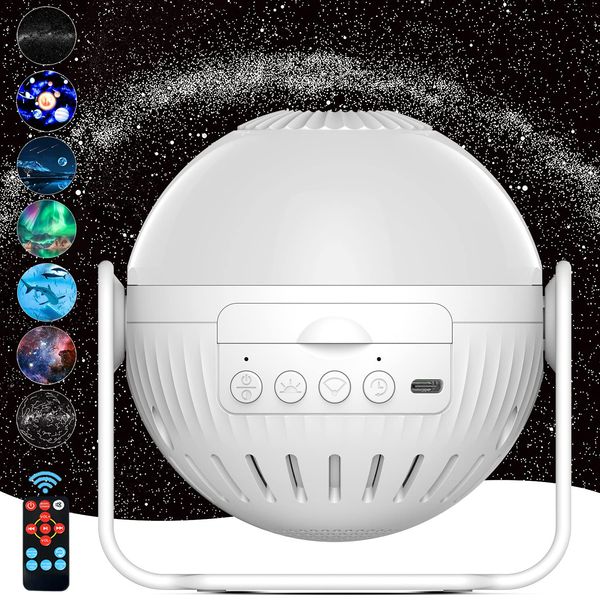 Planetarium Popular for Home Use, Authentic, Galaxy, Constellation, Aurora, Bluetooth Compatible, Music Playback, 7 Different Movie Films, HD Zoom Starry Sky Light, Star Projector Light, Bedside Lamp,