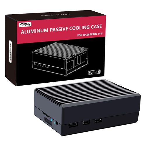 GeeekPi Aluminum Case for Raspberry Pi 5, Passive Cooling Case with Cooling Column and Thermal Pads for Raspberry Pi 5