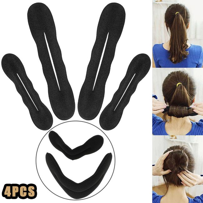 Hair Donut Bun Maker Magic Styling French Chignon Ballet Sock Updo DIY Tool 4PCS