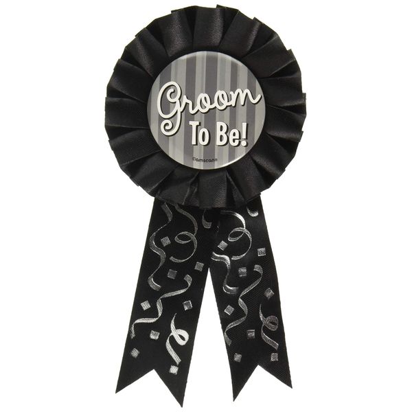 Groom to Be Award Ribbon - 5 1/2", Black, 1 Pc