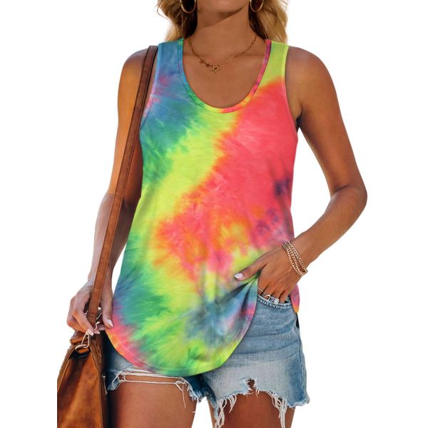 Tank Tops for Women =Summer Plus Size Workout Tops for Women Tie Dye 3X