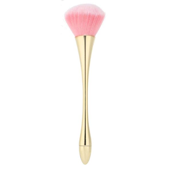 Nail Dust Brush Weicher Nail Art Staubentferner Großformatiger Reinigung Pinsel für Acryl- und Nail Art- und Make-up-Puder-Kosmetik-Rougepinsel(Gold)