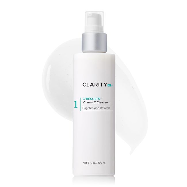 ClarityRx C-Results Vitamin C Facial Cleanser, Natural Plant-Based Brightening Face Wash with Lactic Acid (6 fl oz)