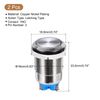 sourcing map Latching Metal Push Button Switch 16mm Mounting Dia 1NO Silver LED Light, High Head, 2pcs