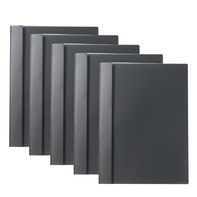 PLUS Plus Letter File PP Report File A4S Transparent Cover 5 Sheets Dark Gray 82-001 x 5 FL-101RT