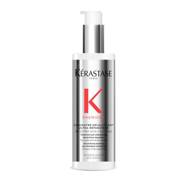 Kérastase Première, Reparierendes und kalziumreduzierendes Pre-Shampoo, Mit Zitronensäure und Glycin, Concentré Décalcifiant Ultra-Réparateur Hair Treatment, 250 ml