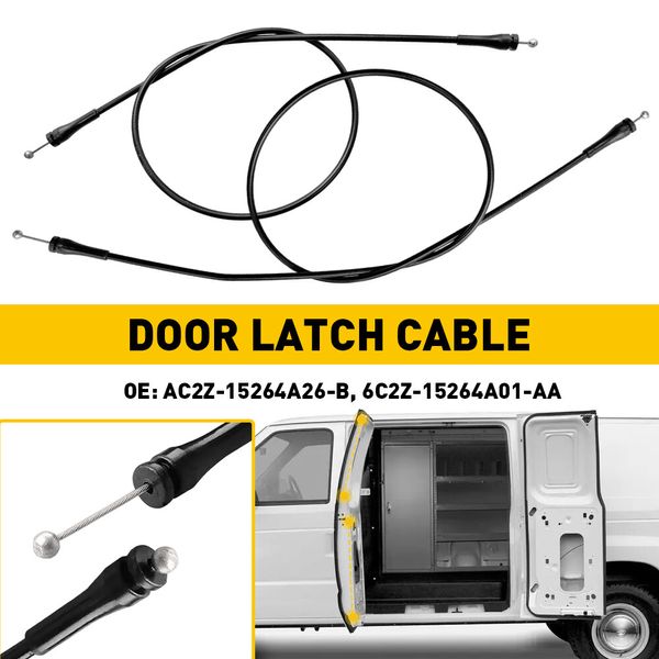 Left Side Hinged Door Latch Release Cable For 1992-14 Ford E150 E250 E350 Van D