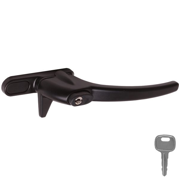 ERA Black UPVC Right Handed Cockspur Locking Window Handle (21mm)