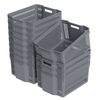 Idotry 12-Pack Large Plastic Weave Storage Basket Stackable Organizer Shelf Gray