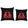 Red Boxing Gloves Boxer Fighter Boxers Throw Pillow