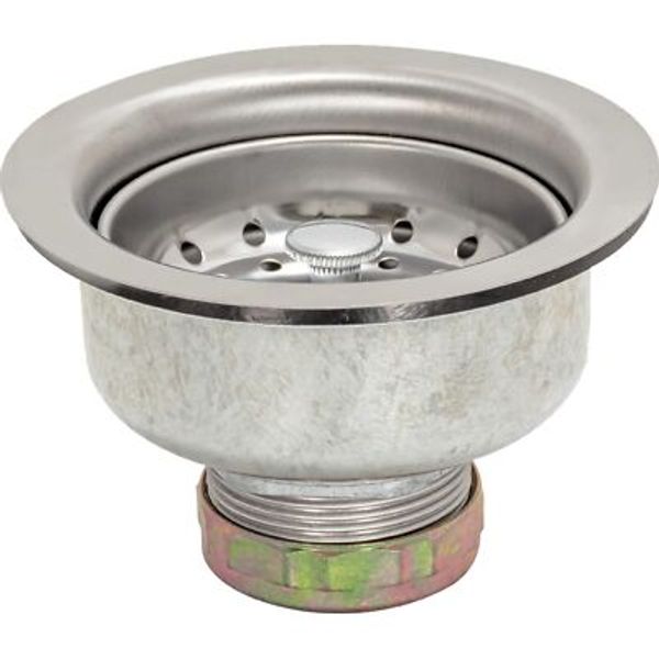 EZ-FLO Double Cup Kitchen Sink Drain Assembly Sink Strainer fits 3-1/2 inch to 4