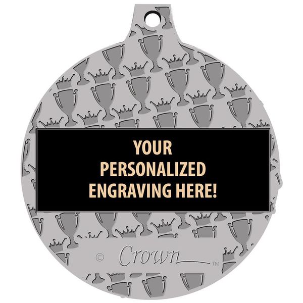 2" Splash Baseball Medal Award, Silver Splash Baseball Trophy Award Includes Custom Engraving Prime