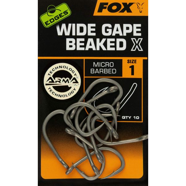 Fox Edges Wide Gape Beaked X Mirco Barbed Hooks: 1