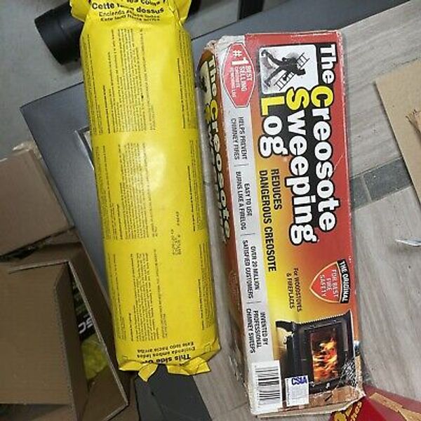 2X. Creosote Sweeping Log for Fireplaces, Chimney Maintenance Firelog