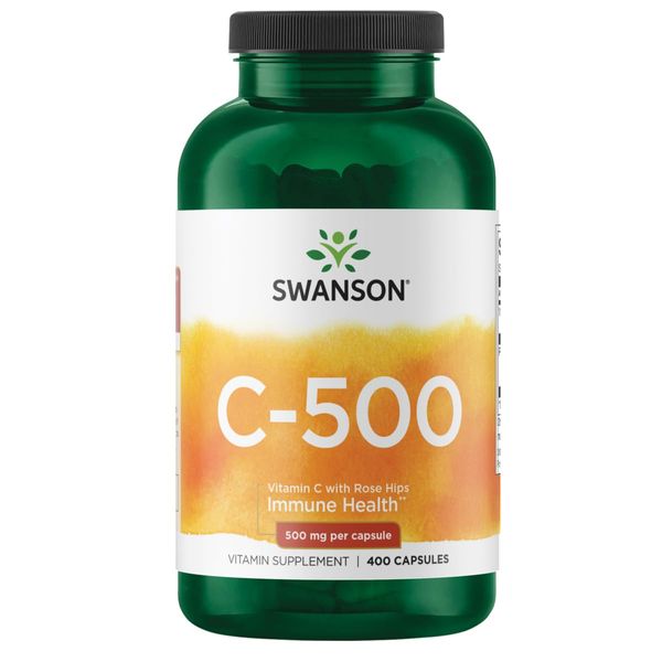 Swanson Vitamin C with Rose HIPS 500 Milligrams 400 Capsules