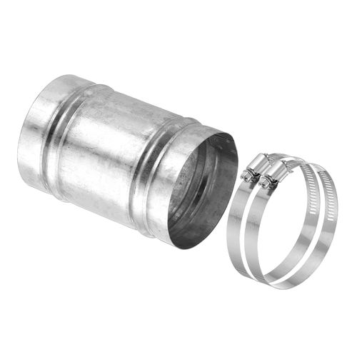 PATIKIL 70mm/2.7" Duct Connector, Galvanized Steel Duct Coupling Vent Coupler Dryer Pipe Coupling Hose Extension Connector with Duct Clamps for HVAC Exhaust Fan Vent Systems, 4" Long