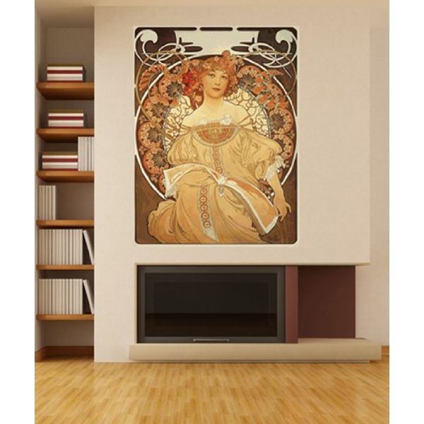Vinyl Wall Decal Sticker Lady by Mucha GWray114B