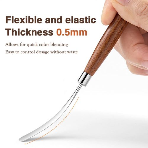 Palette Knife, Stainless Steel Painting Knife with Wood Handle, Metal Artist Knife for Oil, Canvas, Acrylic Painting, Flexible Spatula Pallet Knife for Color Mixing,Spreading