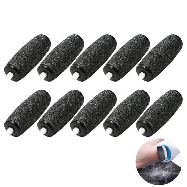 10PCS Replacement Rollers Heads Refill Compatible with Scholl Velvet Smooth, Electric Foot File Replacement Head Extra Coarse Pedicure Hard Skin Remover Refill for Smooth Feet and Callus Removal