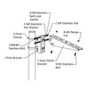 Lowenergie Solar PV Panel Pole mounting Adjustable Size lamp Post Side Utility Post Mount (Small. Max Panel Height on Bracket 300mm)