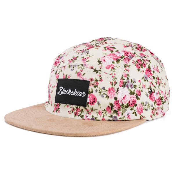 Blackskies 5-Panel Cap mit floralen Muster Unisex Baseball Mütze, Sakura, Einheitsgröße