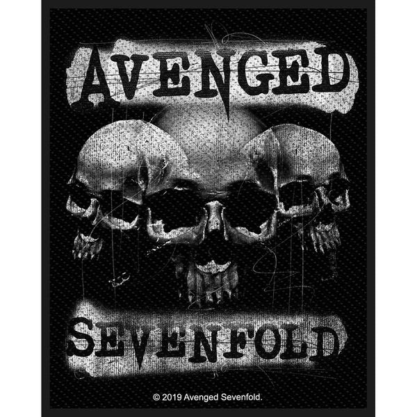 Avenged Sevenfold 3 Skulls Patch Black 8 x 10cm