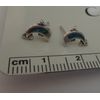 Sterling Silver TINY 6x9mm Light Blue Dolphin Porpoise Studs Stud Earrings!