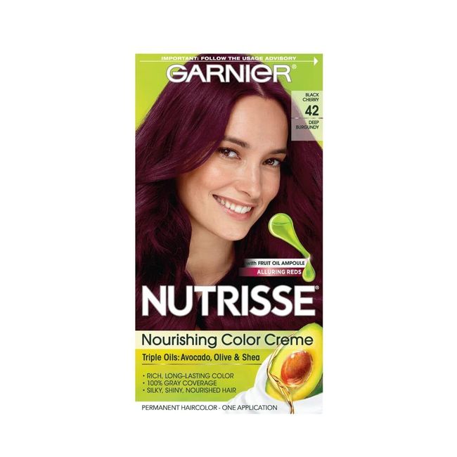 Garnier Nutrisse Permanent Nourishing Color Creme 42 Deep Burgundy 1 ct 2 Pack