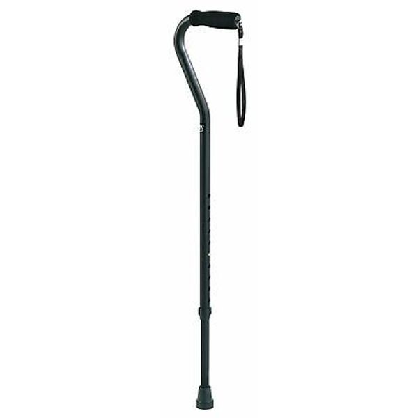 Carex Health Adjustable Walking Cane Offset Cushion Handle Black Color Soft 1ct