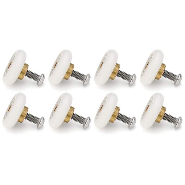 Set of 4 Twin Shower Door Rollers Runners Wheels Pulleys 20mm Wheel Diameter Top Bottom Bathroom Replacement Parts (23mm-8pcs-Model B)