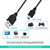 Mcbazel PS3 Charging Cable, 2 Pieces, 1 m PS3 Controller, Charging Cable, Mini USB Cable for Sony PS3 / PS3 Slim / Dualshock 3 Controller