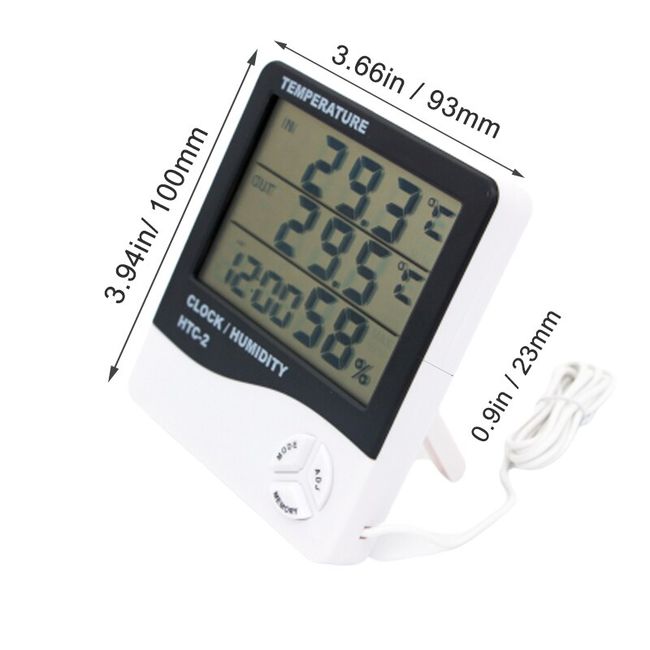 HTC-2 Digital LCD Temperature Humidity Meter Indoor / Outdoor Room